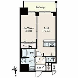 RICHED’OR古出来(旧S-RESIDENCE古出来一丁目) 8階1LDKの間取り