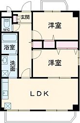 近江鉄道近江本線 ひこね芹川駅 徒歩23分の賃貸マンション 6階2LDKの間取り