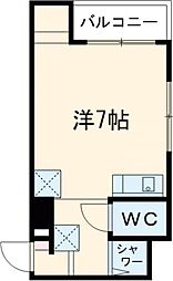 京阪交野線 宮之阪駅 徒歩6分の賃貸マンション 1階ワンルームの間取り