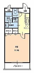 Ｍ　トゥルケーゼ 2階1Kの間取り
