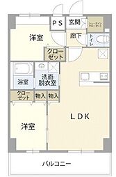 Ｉｎｓｐｉｒｅ　ＢＥＮＴＥＮ 7階2LDKの間取り