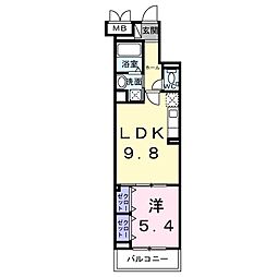 アーバングレース 1LDKの間取図画像