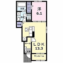 ドミール 1LDKの間取図画像