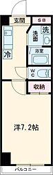 インペリアル奈良大宮 9階1Kの間取り