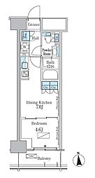 パークアクシス新宿百人町 3階1DKの間取り