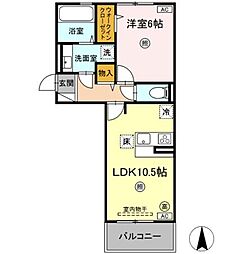 ソレイユハイム 1LDKの間取図画像