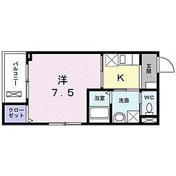 フォーシーズン西が丘 1Kの間取図画像