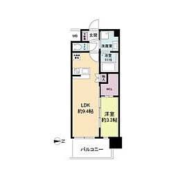 セレニテ江坂ミラク 1LDKの間取図画像