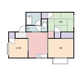 SUNコーポC 3DKの間取図画像