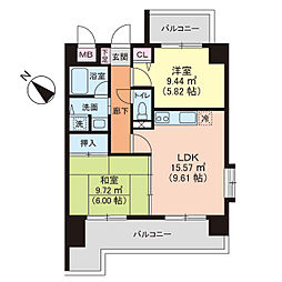 クリエイティブハイツ 2LDKの間取図画像