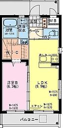 シャトレ末広 1LDKの間取図画像