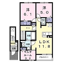 オーシャンフロント 3LDKの間取図画像