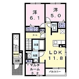 オーシャンフロント 3LDKの間取図画像