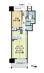 プレミスト豊崎シーアンドパークス 1LDKの間取図画像