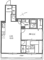 オクドテラス 2LDKの間取図画像