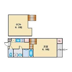 ATTA HOUSE 2階1SKの間取り
