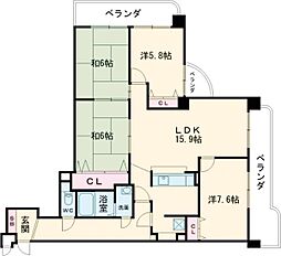 ヒュース泉佐野 4LDKの間取図画像
