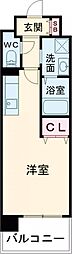 レブリアント鳥栖 ワンルームの間取図画像