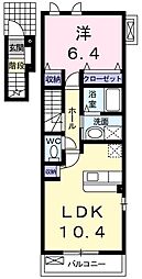 ハウス・パーシモン 1LDKの間取図画像