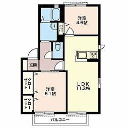 ＥＴＥＲＮＩＴＹIII 2階2LDKの間取り