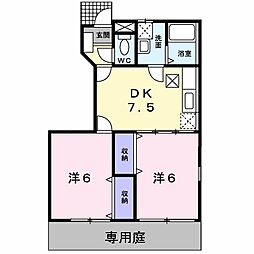 ブライトスクエア 2DKの間取図画像