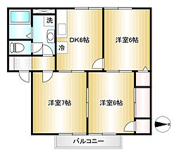 ユーティーライズB 3DKの間取図画像