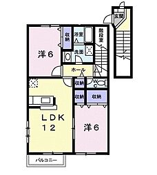シンサリティ．ＭII　Ｂ 2階2LDKの間取り