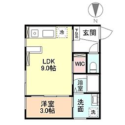 ＩＮＴＥＧＲＡＬ　Ｐｒｏｖｉｄｅｎｃｅ 1階1LDKの間取り