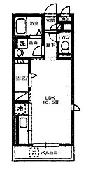 WISTERIAPLACE ワンルームの間取図画像
