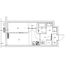 AXIA八熊初期費用7万円ぽっきりキャンペーン家具家電リース 1階1DKの間取り