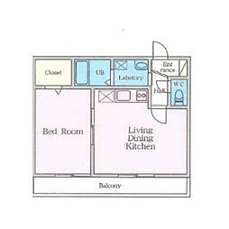 パールレジデンス熊谷 1LDKの間取図画像