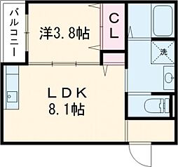 JR豊肥本線 肥後大津駅 徒歩32分の賃貸アパート 1階1LDKの間取り