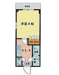 サンパティオ 1階1Kの間取り