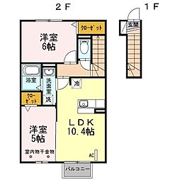 ピーターパン 2LDKの間取図画像