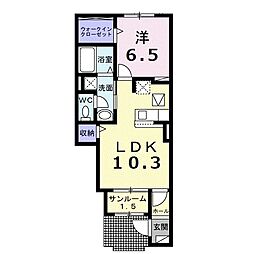 MR1 1LDKの間取図画像