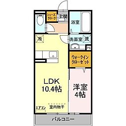 JR鹿島線 鹿島神宮駅 徒歩14分の賃貸アパート 3階1LDKの間取り
