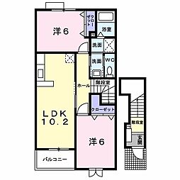 ブリッサベルデB 2LDKの間取図画像