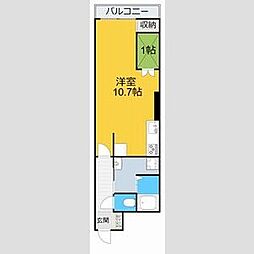 アビタシオン泉 ワンルームの間取図画像