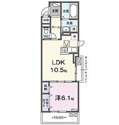 日高市大字高萩アパート 1LDKの間取図画像
