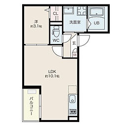 Jack hanazonoI 3階1LDKの間取り