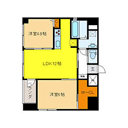 AZMOND 7階2LDKの間取り