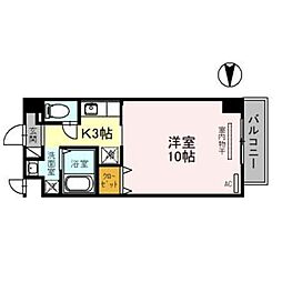 グランディールタカラ 1Kの間取図画像