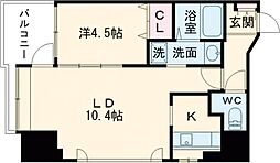 ウェルブライト上通り 1LDKの間取図画像