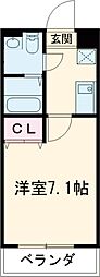 アステール鴻之台 1Kの間取図画像