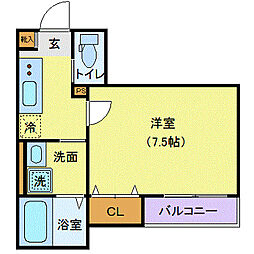 仙台市営南北線 愛宕橋駅 徒歩6分の賃貸アパート 3階1Kの間取り