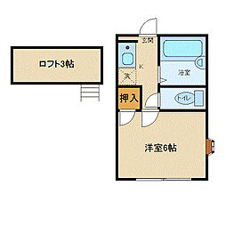 ロフティイーグル 1階1Kの間取り