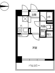 スカイコート新高円寺 5階1Kの間取り