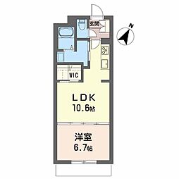 ベレオグート 1階1LDKの間取り