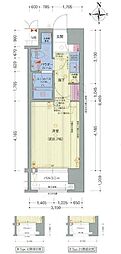 プレサンスNEO京都烏丸 ワンルームの間取図画像