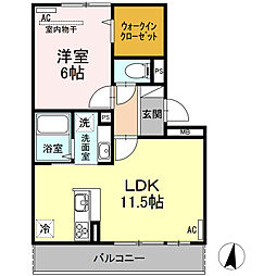 D-room桜町C 1LDKの間取図画像